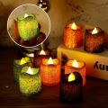 【NEW】 12/1PCS Glitter Flameless Candles Battery Operated LED Flameless Tea Light Christmas Wedding Birthday Decor Table Lamp Candle.