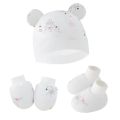 3pcs/set Cotton Newborn Cap with Anti Scratch Mittens and Foot Cover Infant Warm Headwear Baby Gloves with Socks Set Bzzo.