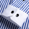 Quality all cotton striped long sleeved shirt, versatile business and casual men's top, cardigan shirt. 