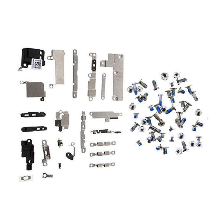 【Duoupa Store】Full Set Small Metal Internal Shield Plate Kit for iphone 5 5c 5s 6s 7 8 Plus Repair + Full Set Screw