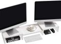 Monitor Stand Riser, Adjustable Screen Stand for Laptop Computer/TV/PC, Upgrade Length Desktop Organizer - Black & White.
