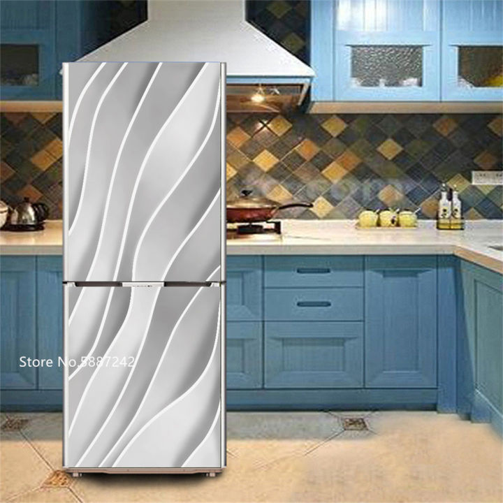 Art%20Lines%20Marble%20Fridge%20Stickers%20Vinyl%20Self-adhesive%20Refrigerator%20Wallpaper%20Flower%20Freezer%20Film%20Wrap%20Decor%20Poster%20Mural%20Decal%203d%20-%20Image%202