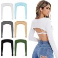 One Piece Long Sleeved Ladies Top Cropped Cape Arm Cover Sunscreen Long Sleeve Cardigan Women Plain Shrug Sport Arm Sleeve.