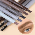 Rotatable Triangle Eyebrow Pencil with Brush Waterproof Lasting Double Ended Black Brown Non-Smudged Eye Brow Tattoo Brow Makeup.