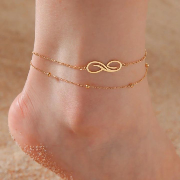 Lucktune%20Infinity%20Symbol%20Pendant%20Anklets%20for%20Women%20Stainless%20Steel%20Boho%20Double%20Chain%20Foot%20Chain%20Summer%20Beach%20Jewelry%20Party%20Gift%20-%20Image%202