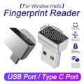 Type C / USB Biometric Scanner Finger Reader 10 Fingerprints Login Sensor Personal Finger Print Scanner For Pc Fingerprint Lock.