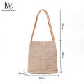 LouisWill Fashion Women Bucket Bag Straw Bags Woven Shoulder Bag Handbag Crossbody Bag Leisure Style Suitable for Casual Summer. 