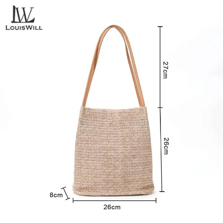 LouisWill%20Fashion%20Women%20Bucket%20Bag%20Straw%20Bags%20Woven%20Shoulder%20Bag%20Handbag%20Crossbody%20Bag%20Leisure%20Style%20Suitable%20for%20Casual%20Summer%20-%20Image%207