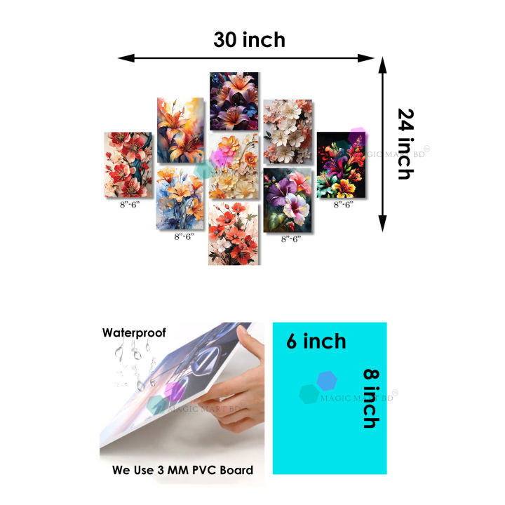 Modern%20Floral%20Calligraphy%20Wall%20Art%20Set%209%20Pieces%20for%20Home%20&%20Office%20Decor,%20Waterproof%20PVC,%208"x6"%20-%20Magic%20Mart%20BD%20-%20Image%204
