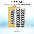 MAANGE Magefy 10 Pairs Mink False Eyelash Box soft Hair Make up Lashes Extension - Golden Box. 
