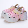 Lucyever Fashion Colorful Chunky Platform Sandals Women 2024 Wedge Heels Clogs Slippers Woman Hollow Out Closed Toe Beach Slides House Foocus. 