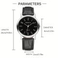 Vintage Round Pointer Quartz Watch Casual Analog PU Leather Wrist Watch For Women Men.