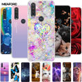 For Motorola One Action Case Painted Cat Soft TPU Silicone Lovely Funda for Moto One Vision Macro Cover Shockproof Phone Para.