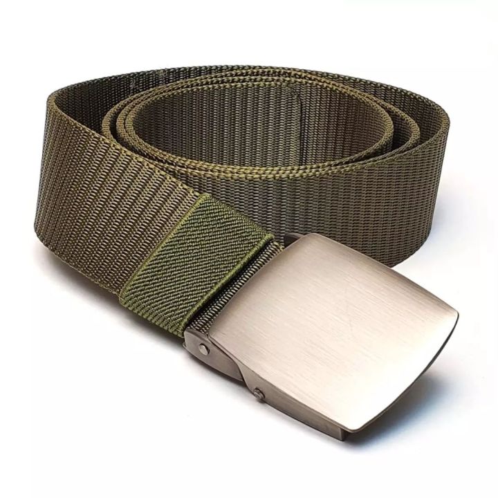 Fabrix Military Metal Belt Outdoor Automatic Buckle Canvas Belts Casual Pants Cool Wild Luxury Waist Belts For Outdoor Activities, Like Play - Belt