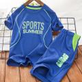 New Boys' Summer Color Matching Sports Suit Children's Basketball Wear Middle and Big Children's Summer Quick Drying Clothes Handsome Fashion. 