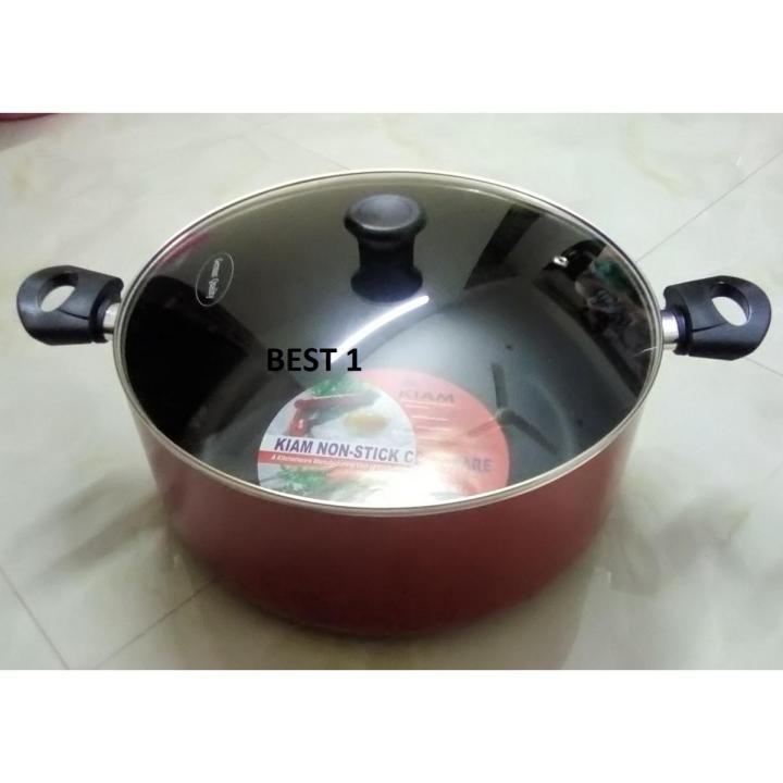 Kiam Non Stick Casserole (Sauce Pan) With Glass Lid 36cm