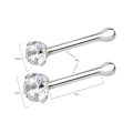 American Diamond One Stone Nose Pin -12cn Set A Introducing Party Wedding Engagement Bridal Jewelry Perfect Noth Gift Item for Girls and Women Party Nakful Sensible Glamor Spot Indulgent White Colored. 