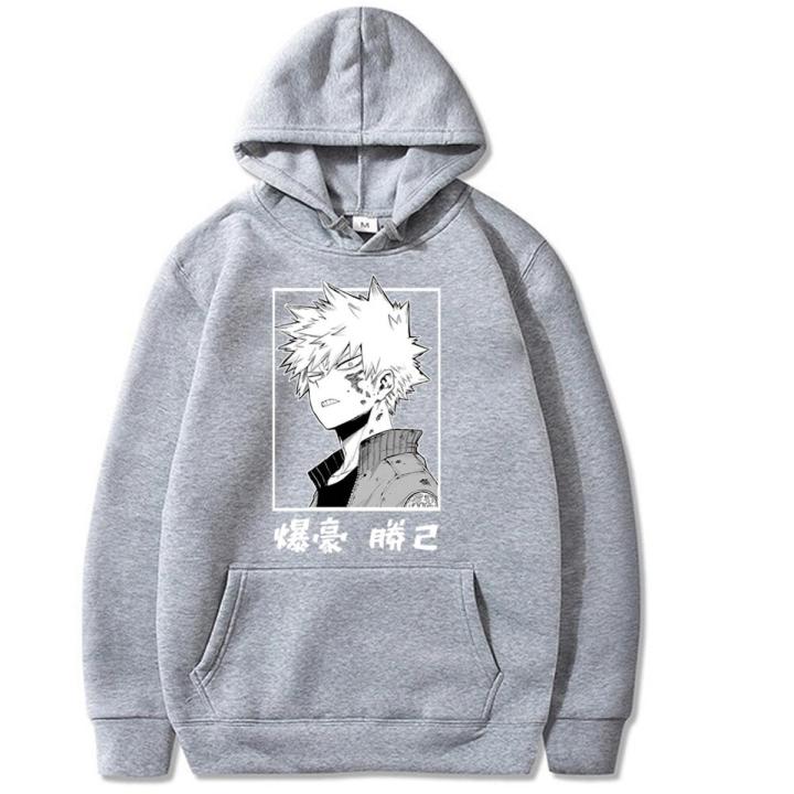 My hero academia bakugou katsuki anime splice sleeve zipper hoodies sale