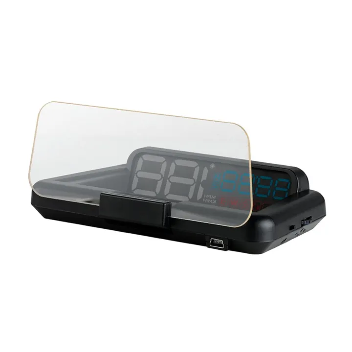 Car HUD Display, HUD Head Up Display High Definition Speedometer Car Safe Driving Computer Speed and Voltage Alarm for All Vehicles, 3D Reflection Display