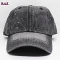 Fade Black Denim Curved Visor Cap.