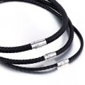 Men's Choker Necklace Black Brown Braided Leather Necklace for Men Stainless Steel Magnetic Clasp Male Jewelry Gifts UNM27A.