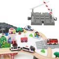 【The road to happiness Store】Wooden Train Track Accessories Wood Track Barrier Educational Wooden Railway Toys For Kids day gifts.