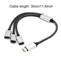 Portable USB C Male to 3 USB C Female Splitter USB Y Splitter Cable Type C Hub for Type C Devices Gaming Handle. 