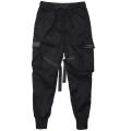 Men's Loose Cargo Pant, Fashion Adjustable Straps Tapered Trousers with Multi Pockets. 