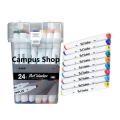 Baile Art Marker Pen Flat/Thick Tip 24 Colours Box for Artists .. 