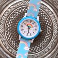 【Hannah Martin Store】2022 New Rainbow Cloud Printed Silicone Band Children's Watch Girl Cartoon Quartz Watch watches boys girl.