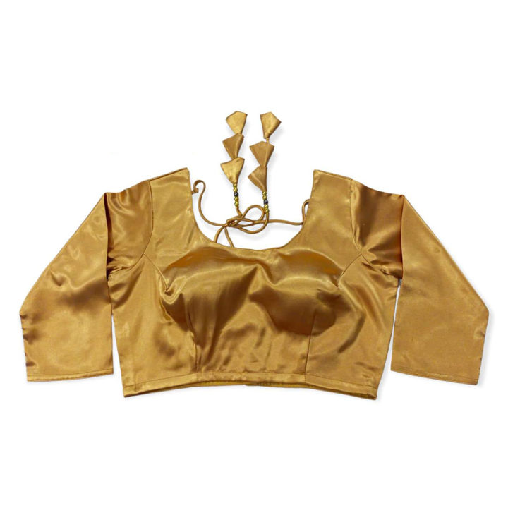 Golden Color Three Quarter Sleeve Blouse For Women