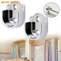 Durable Wardrobe Pipe Curtain Hanging Rail Rod End Support U-Shaped Rod Bracket Portable Stainless Steel Closet Rod Support. 