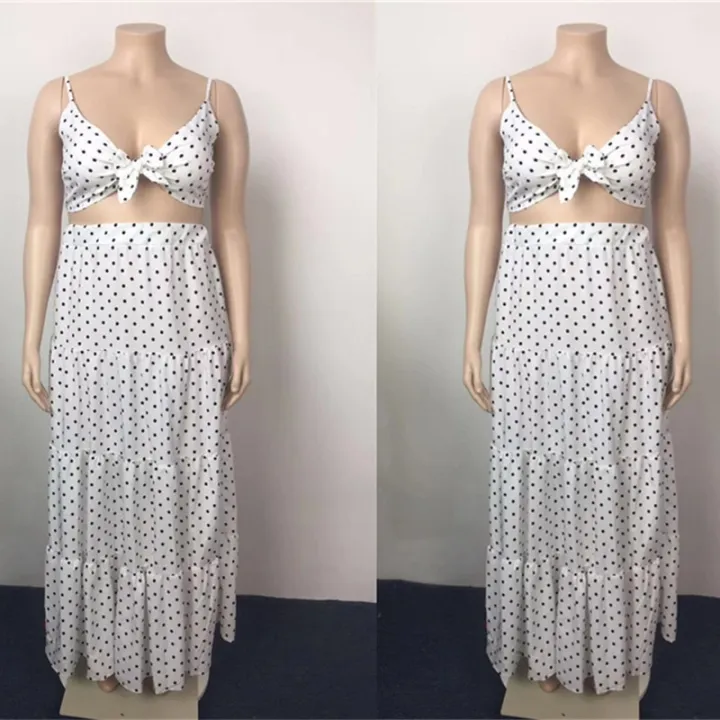 5XL%20Plus%20Size%20Two%20Piece%20Set%20Women%20Summer%20Clothing%20Wholesale%20y%20Sweet%20Bra%20and%20Maxi%20Skirt%20Dots%20Print%20Matching%20Suit%20Dropsping%20-%20Image%207