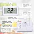 Digital Refrigerator Freezer Thermometer, Thermograph, Humidity Meter, IPX3 Waterproof, LCD Display, Wireless, Hanging Hook, Household.