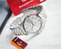 CX-Caslex 8359 Unique Design Fashionable Casual Classic Analog Men's Stainless Steel Wrist Watch For Men- Silver & White. 