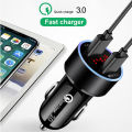 QC 3.0 Dual USB Quick Charge Car Charger With Type C USB Cable For OPPO A52 A92 A72 A5 A9 2020 Reno Z 2 Realme 3 5 6 Pro Charger. 