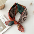 Fashion Cotton Scarf Women Floral Print Neckerchief Small Headscarf Hijab Scarves Female Cute Bandana Head Scarfs Ladies 55x55cm. 