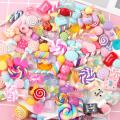 【Yurui】30pcs DIY Scrapbooking Candy Flatbacks Jewelry Crafts For Phone Case Resin Charms Filler Supplies Colorful Slime Beads Accessories. 
