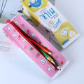 Cartoon milk bottle school pencil case cute pu pen bag storage pouch stationery. 