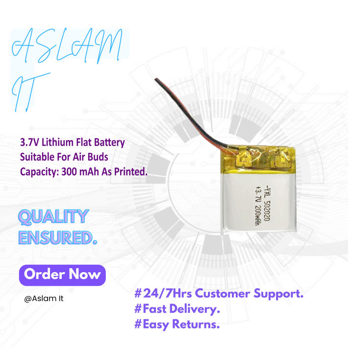 3.7V%20Lithium%20Battery%20For%20Air%20Buds%20or%20Bluetooth%20Head%20Phone.%20(200-300)mAh%20-%20Image%202