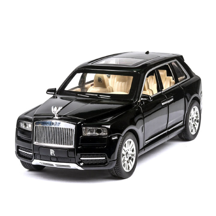 1:24 Rolls Royce Cullinan Diecast Metal Car Luxury SUV Alloy Model Car Simulation Sound Light Pull Back Car Toy For Kids Gift
