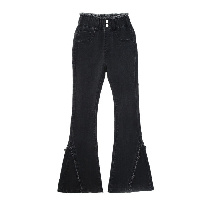 Girls'%20pants%20spring%20and%20autumn%202024%20new%20girls%20big%20kids%20slim%20net%20red%20foreign%20fashion%20children's%20spring%20denim%20flared%20pants%20-%20Image%205