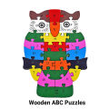 Kids Wooden Block Puzzle Animal Wooden Abc Puzzles Mystery Puzzle Alphabet Puzzle Preschool Gift-Owl. 