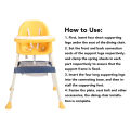 Portable Baby High Chair Non Skid Adjustable Height Toddler Highchair Safe for Dinning. 