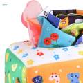 Pull Along Tissue Box Sensory Toy Busy Pull Tissues for Newborns Toddlers 6 to 12 Months.