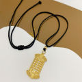 Chinese style abacus engraved blessing pendant Vietnamese sand gold jewelry does not fade for a long time, little red book, black rope necklace female wholesale. 
