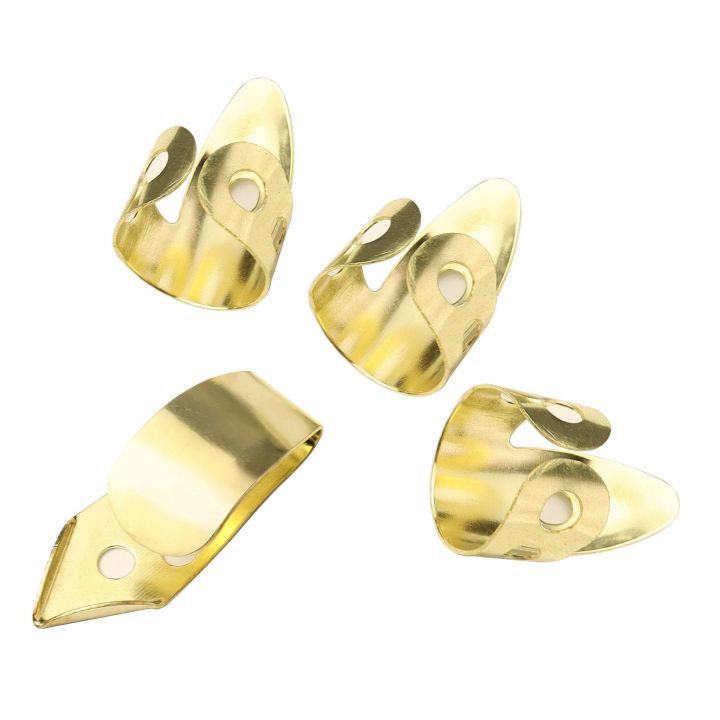 Guitar Finger Picks 6 Index Fingers + Adjustable Metal Banjo Fingerstyle Pick Finger Protector