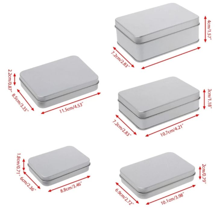 Small Rectangular Metal Box Metal Rectangular Storage Box Container with Lid, Small Tin Boxes Empty ...