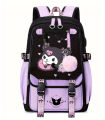 Lovely Purple Kuromi Backpacks USB Cartoon Purple Printed Boys Girls School Bag Students Bookbag Teens Women Mochila Escolar. 