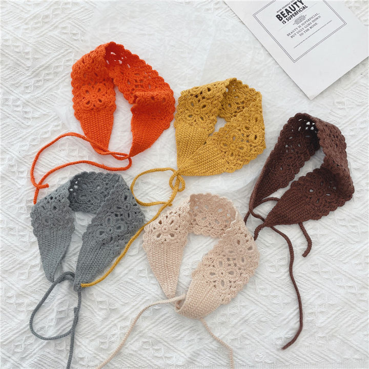 New Crochet Hair Band Women French Headscarf Knitting Headbands Wide Elastic Hairbands Fashion Hair Accessories Creek